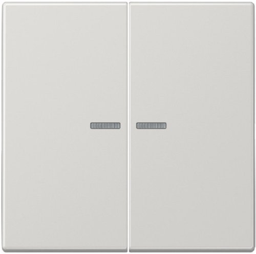 Лицевая панель Jung LS990 для 2-кл. выключателя с подсветкой серый картинка